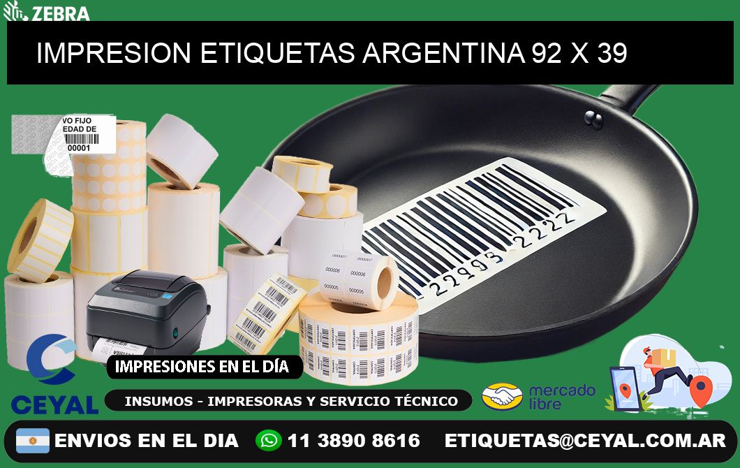 IMPRESION ETIQUETAS ARGENTINA 92 x 39