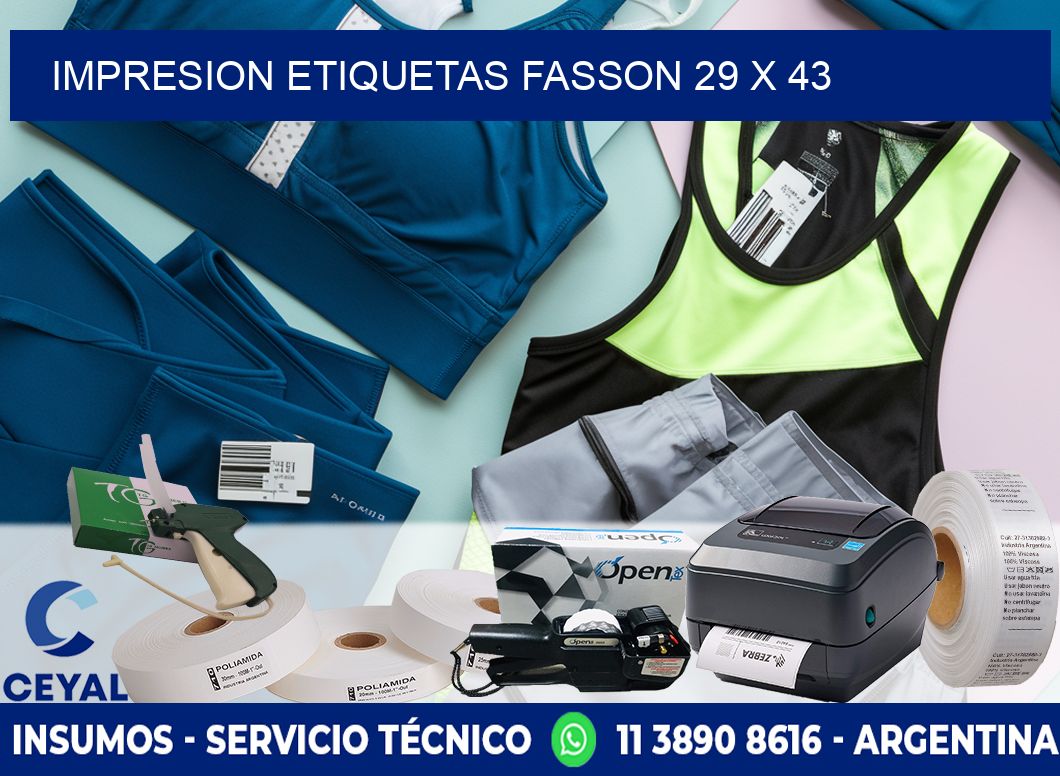 IMPRESION ETIQUETAS FASSON 29 x 43