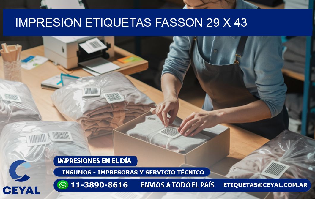 IMPRESION ETIQUETAS FASSON 29 x 43