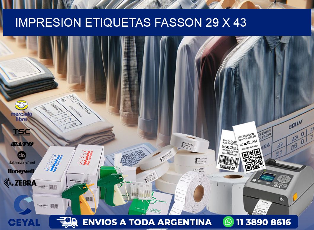 IMPRESION ETIQUETAS FASSON 29 x 43