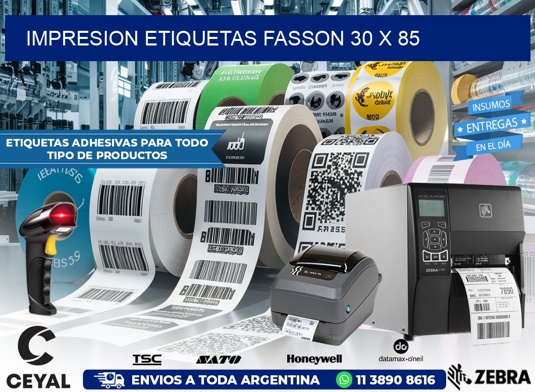 IMPRESION ETIQUETAS FASSON 30 x 85