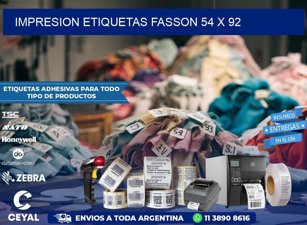 IMPRESION ETIQUETAS FASSON 54 x 92