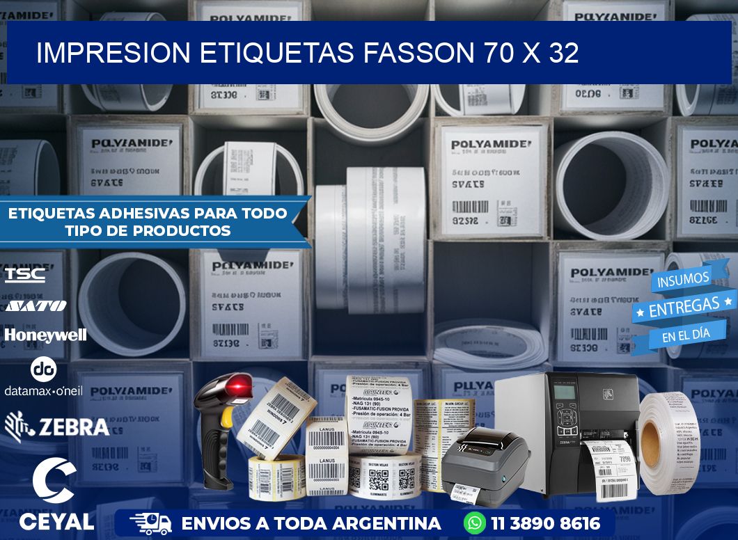 IMPRESION ETIQUETAS FASSON 70 x 32