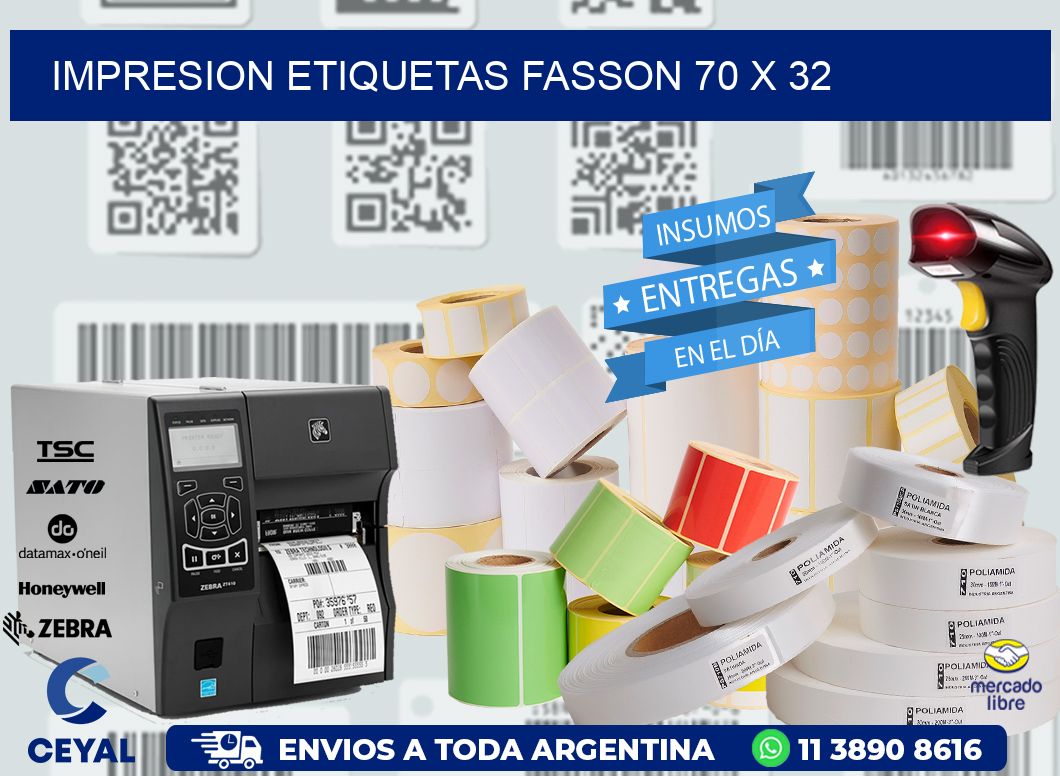 IMPRESION ETIQUETAS FASSON 70 x 32