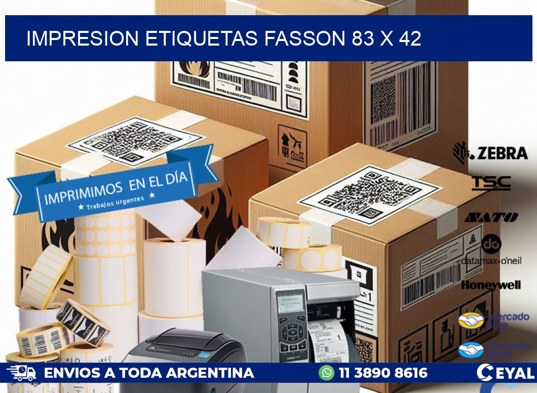 IMPRESION ETIQUETAS FASSON 83 x 42