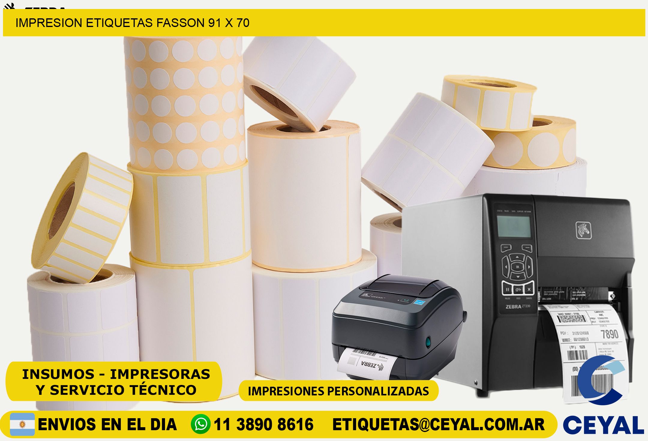 IMPRESION ETIQUETAS FASSON 91 x 70