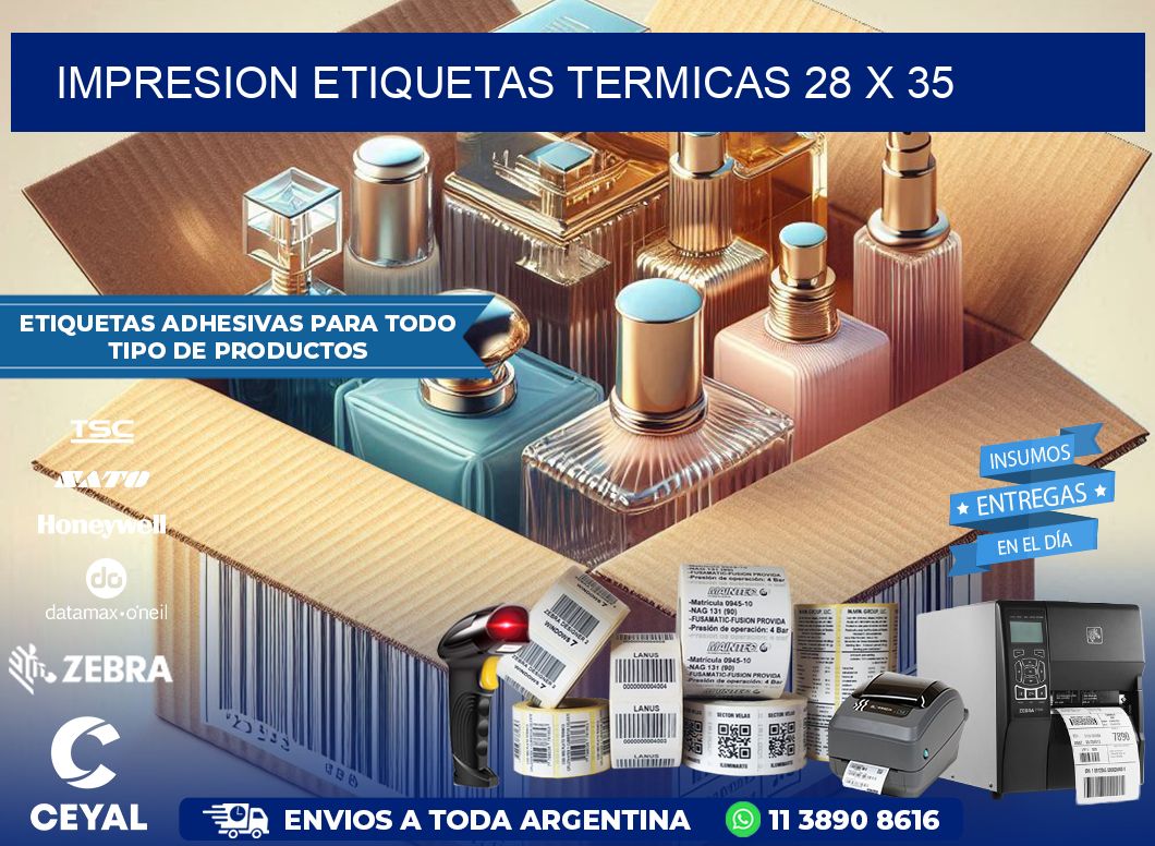 IMPRESION ETIQUETAS TERMICAS 28 x 35