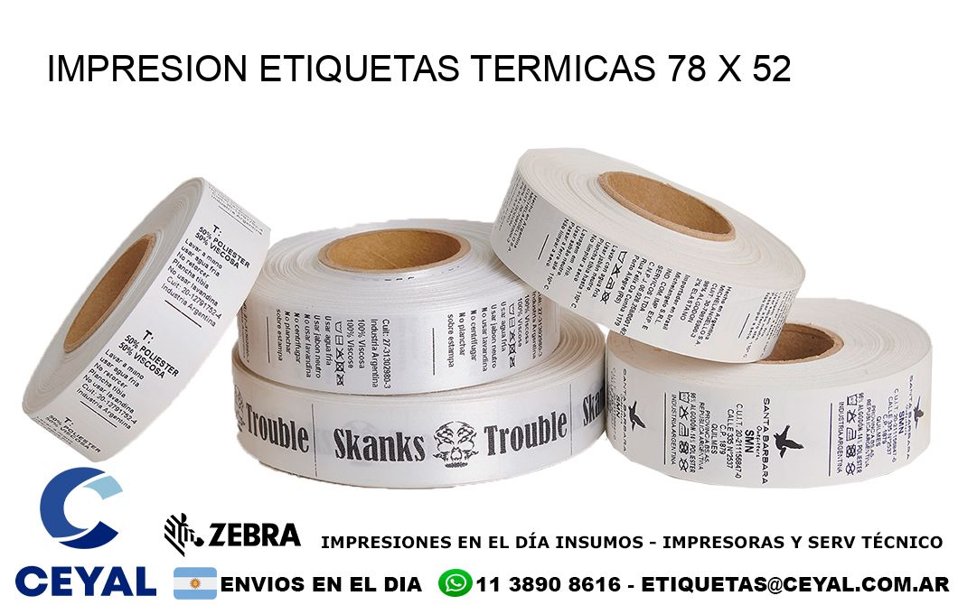 IMPRESION ETIQUETAS TERMICAS 78 x 52