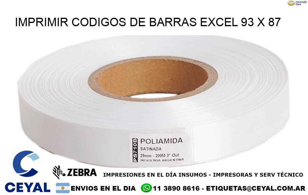 IMPRIMIR CODIGOS DE BARRAS EXCEL 93 x 87