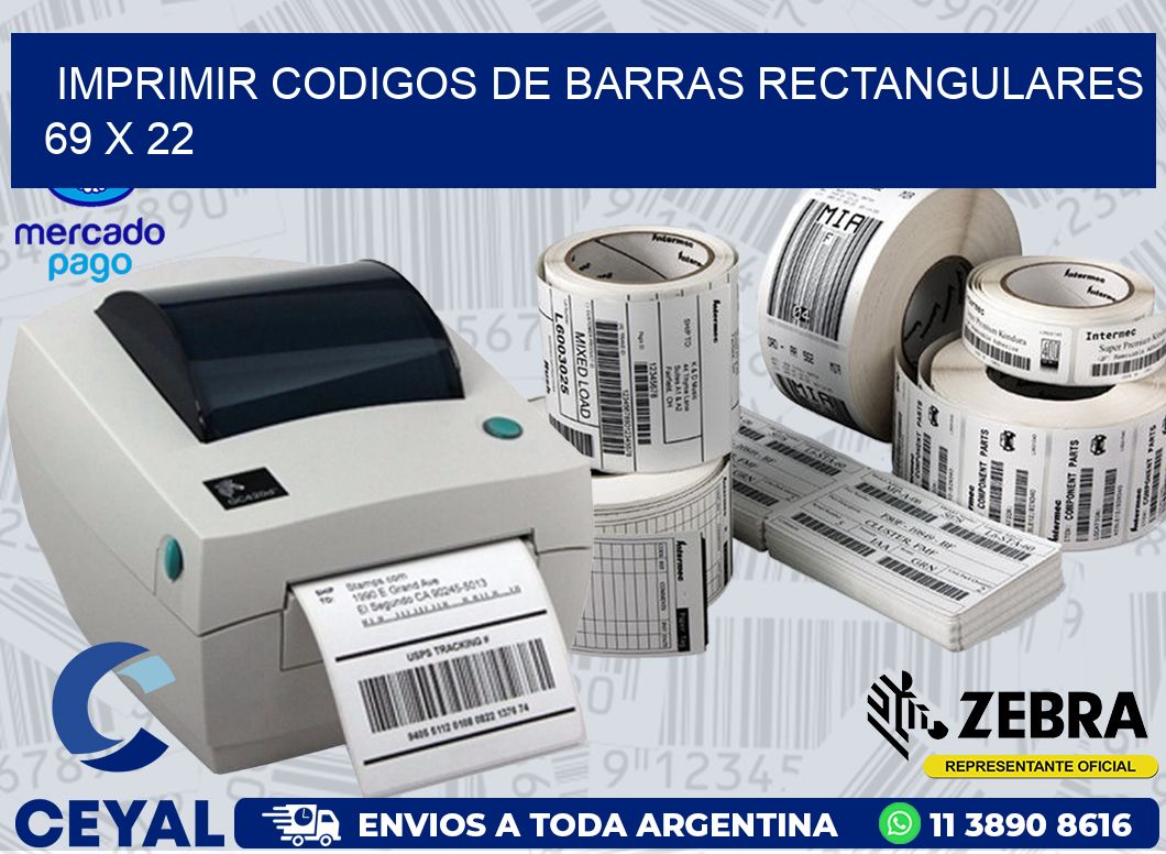 IMPRIMIR CODIGOS DE BARRAS RECTANGULARES 69 x 22