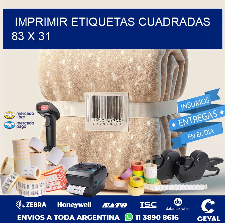 IMPRIMIR ETIQUETAS CUADRADAS 83 x 31