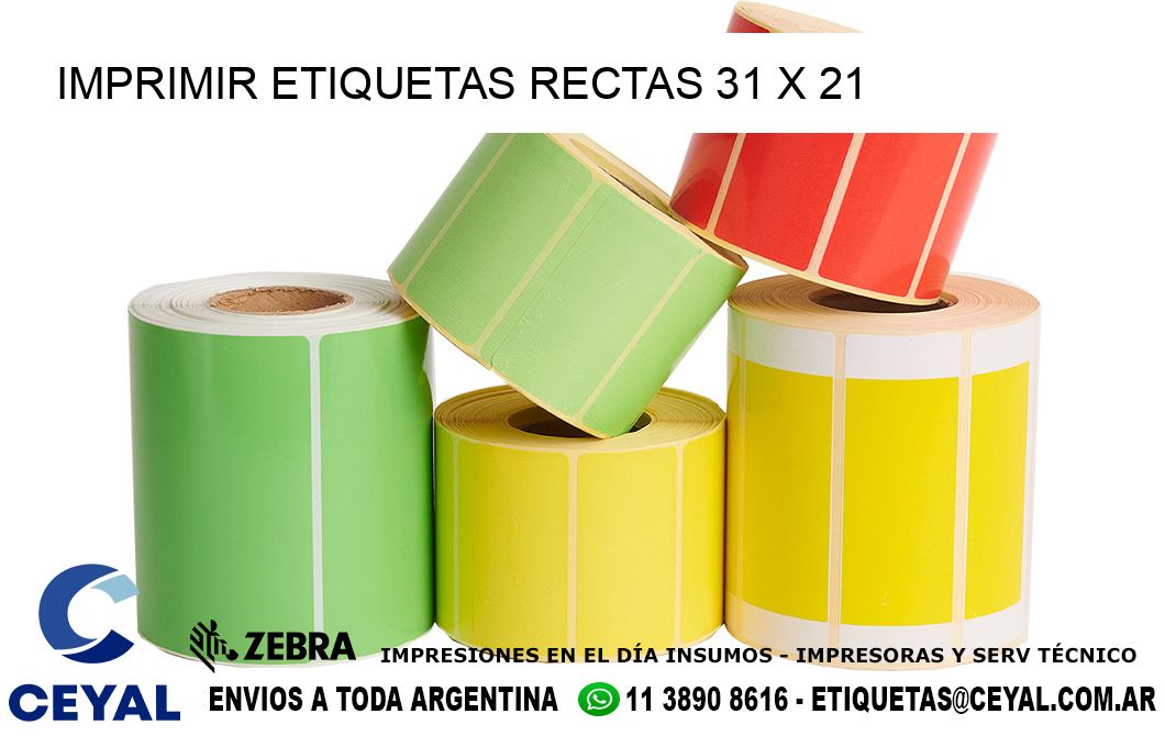 IMPRIMIR ETIQUETAS RECTAS 31 x 21