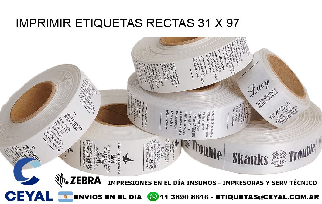 IMPRIMIR ETIQUETAS RECTAS 31 x 97