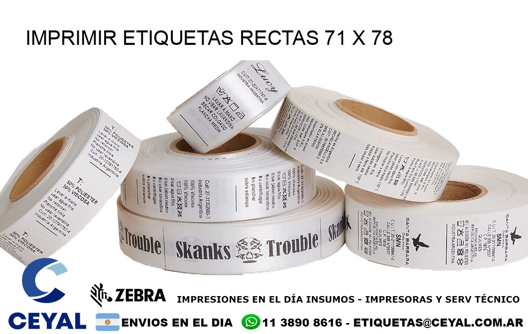 IMPRIMIR ETIQUETAS RECTAS 71 x 78