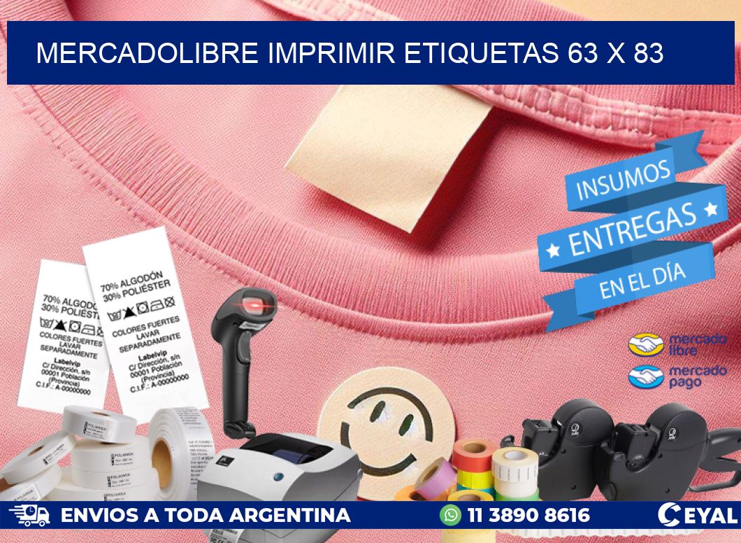 MERCADOLIBRE IMPRIMIR ETIQUETAS 63 x 83