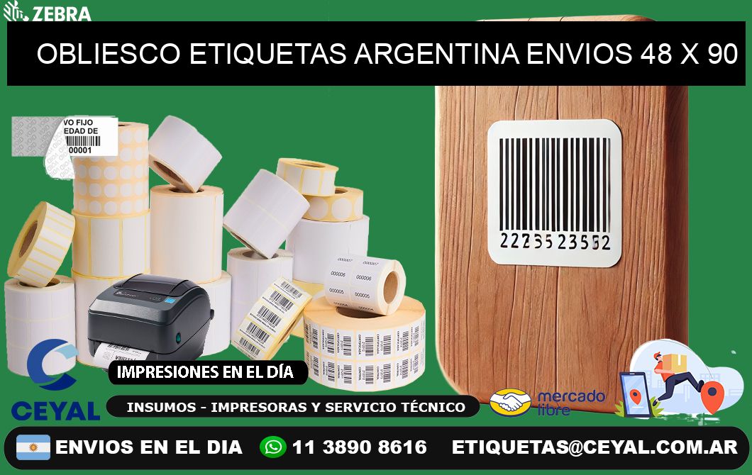 OBLIESCO ETIQUETAS ARGENTINA ENVIOS 48 x 90