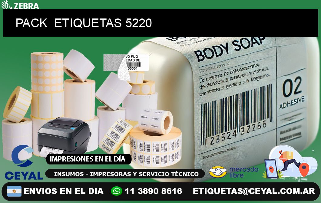 PACK  ETIQUETAS 5220