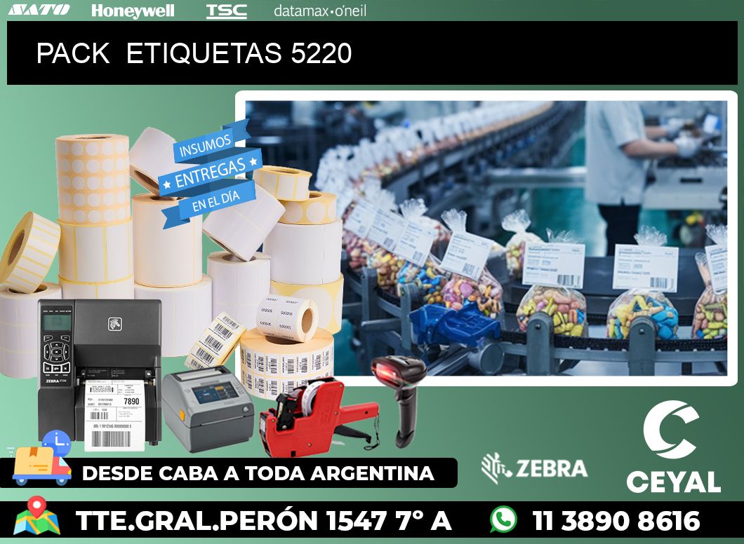 PACK  ETIQUETAS 5220