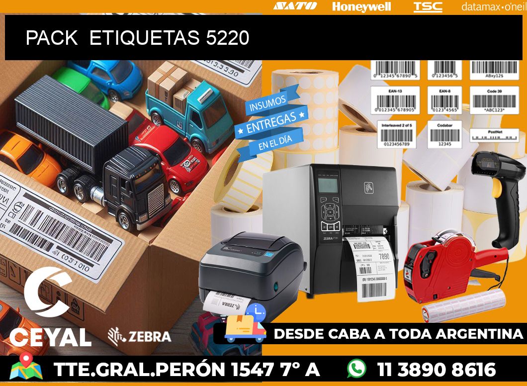 PACK  ETIQUETAS 5220
