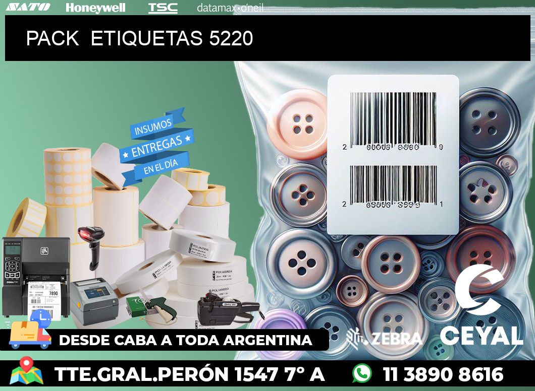 PACK  ETIQUETAS 5220