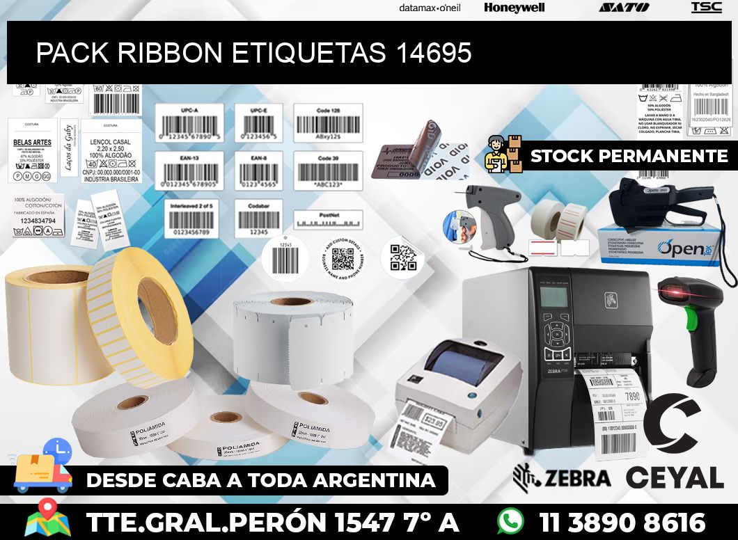 PACK RIBBON ETIQUETAS 14695