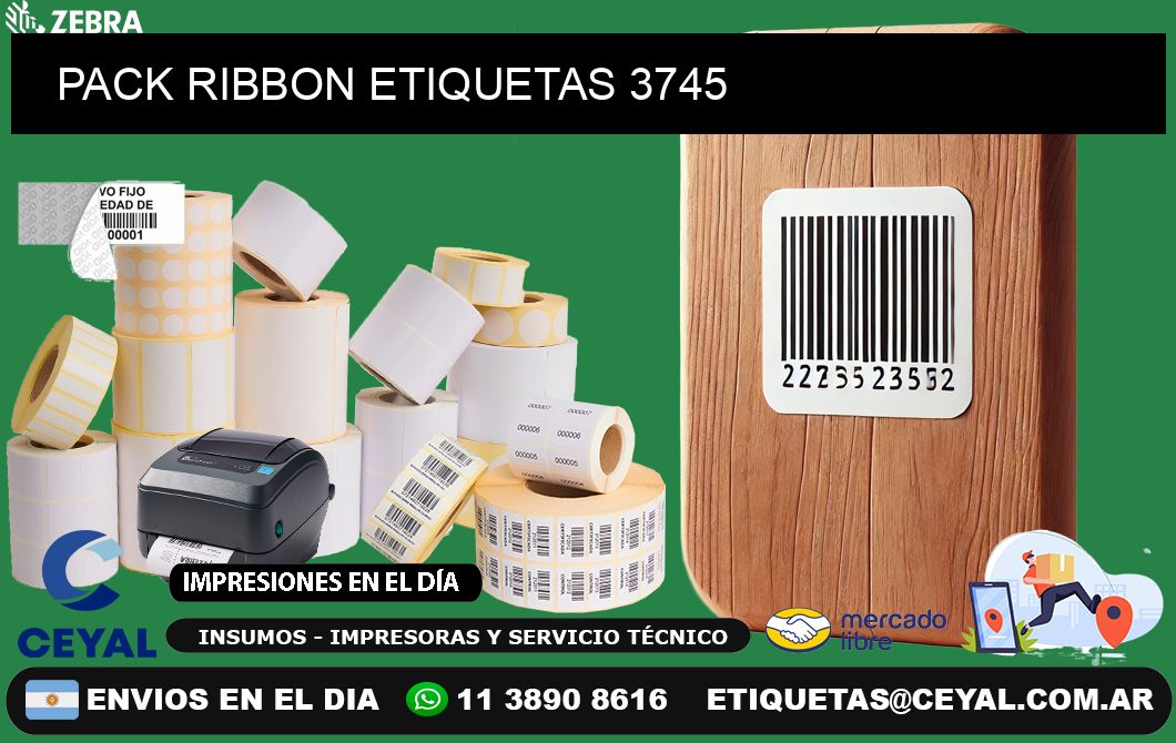 PACK RIBBON ETIQUETAS 3745