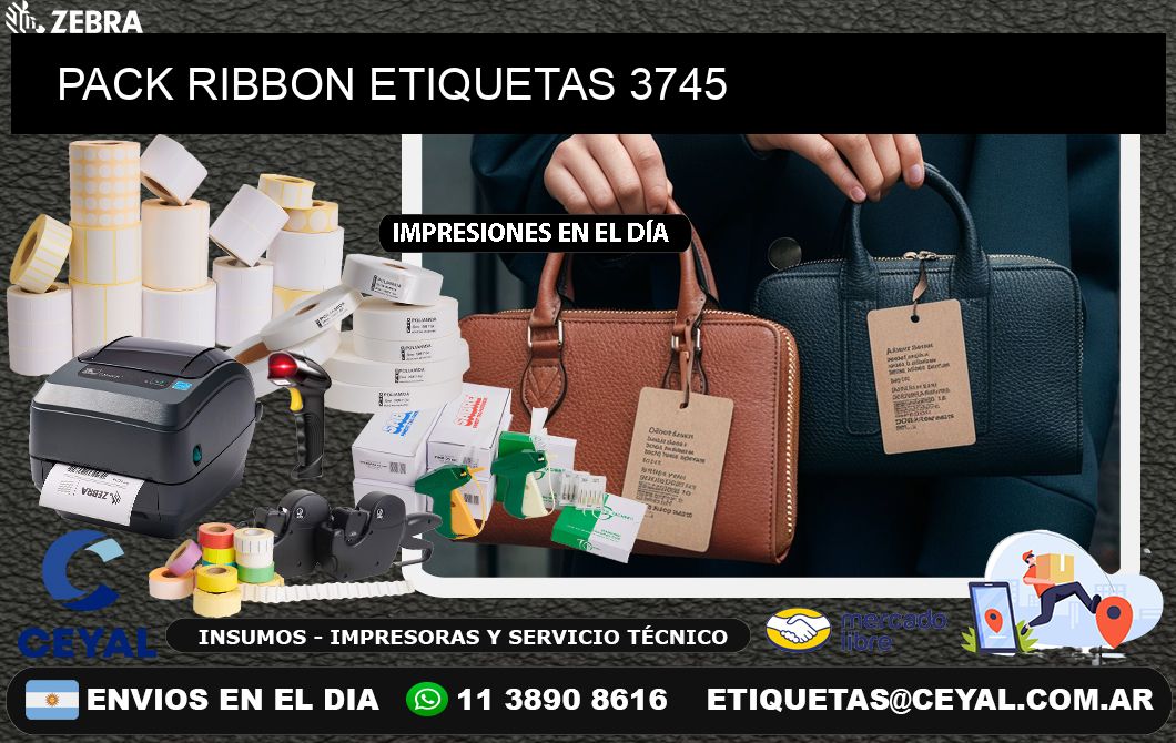 PACK RIBBON ETIQUETAS 3745