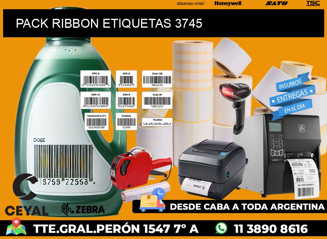 PACK RIBBON ETIQUETAS 3745