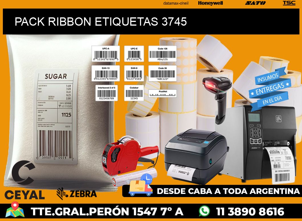 PACK RIBBON ETIQUETAS 3745