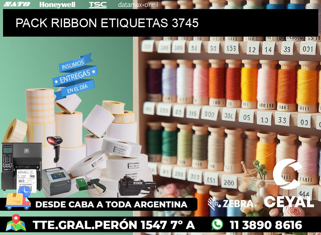 PACK RIBBON ETIQUETAS 3745