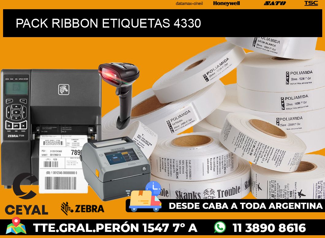 PACK RIBBON ETIQUETAS 4330