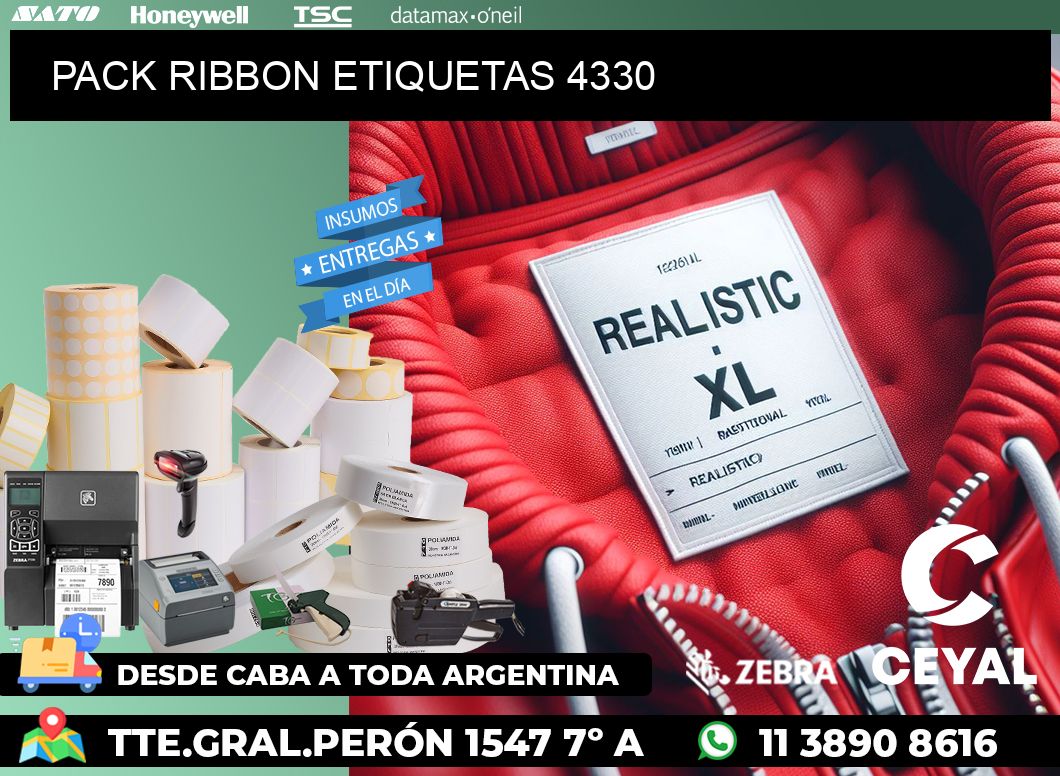 PACK RIBBON ETIQUETAS 4330