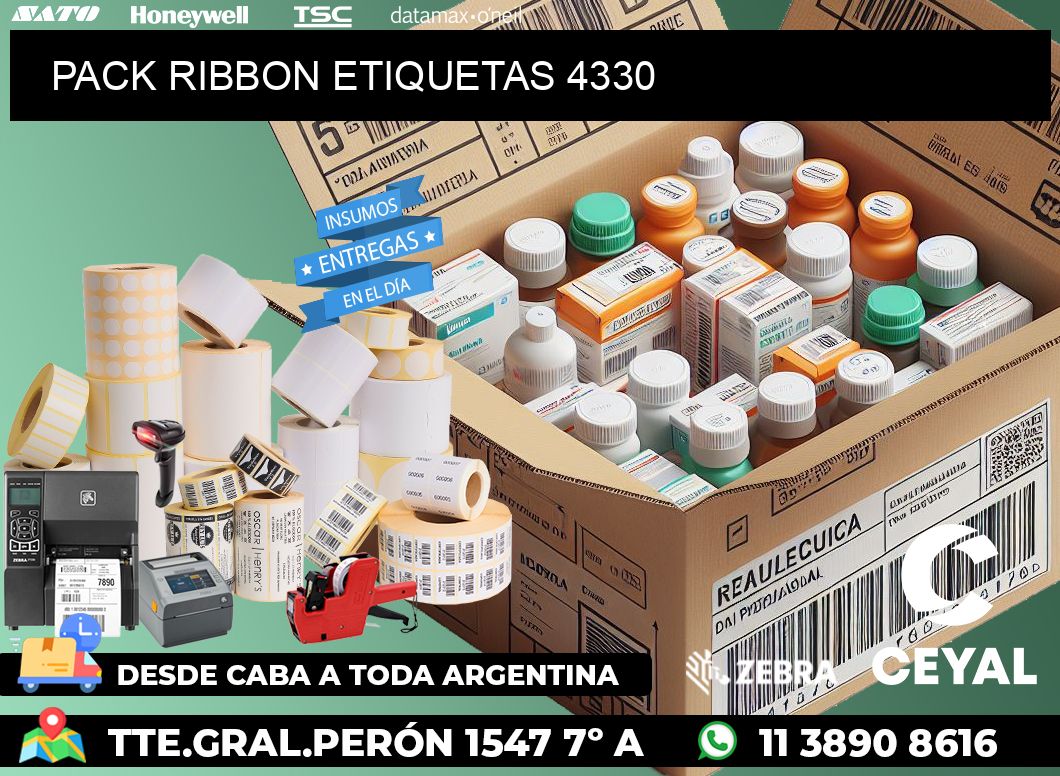 PACK RIBBON ETIQUETAS 4330