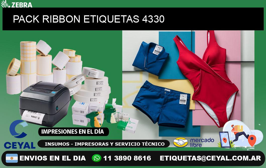 PACK RIBBON ETIQUETAS 4330