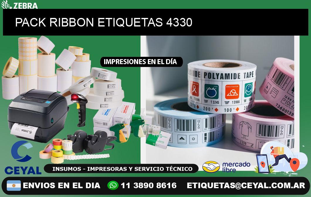 PACK RIBBON ETIQUETAS 4330