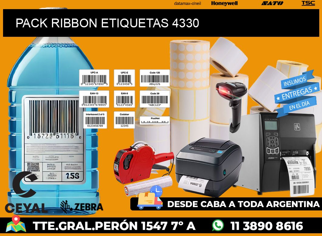 PACK RIBBON ETIQUETAS 4330