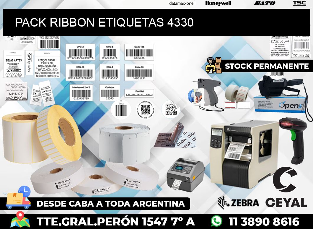 PACK RIBBON ETIQUETAS 4330