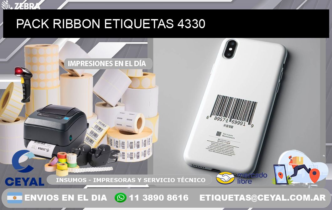 PACK RIBBON ETIQUETAS 4330