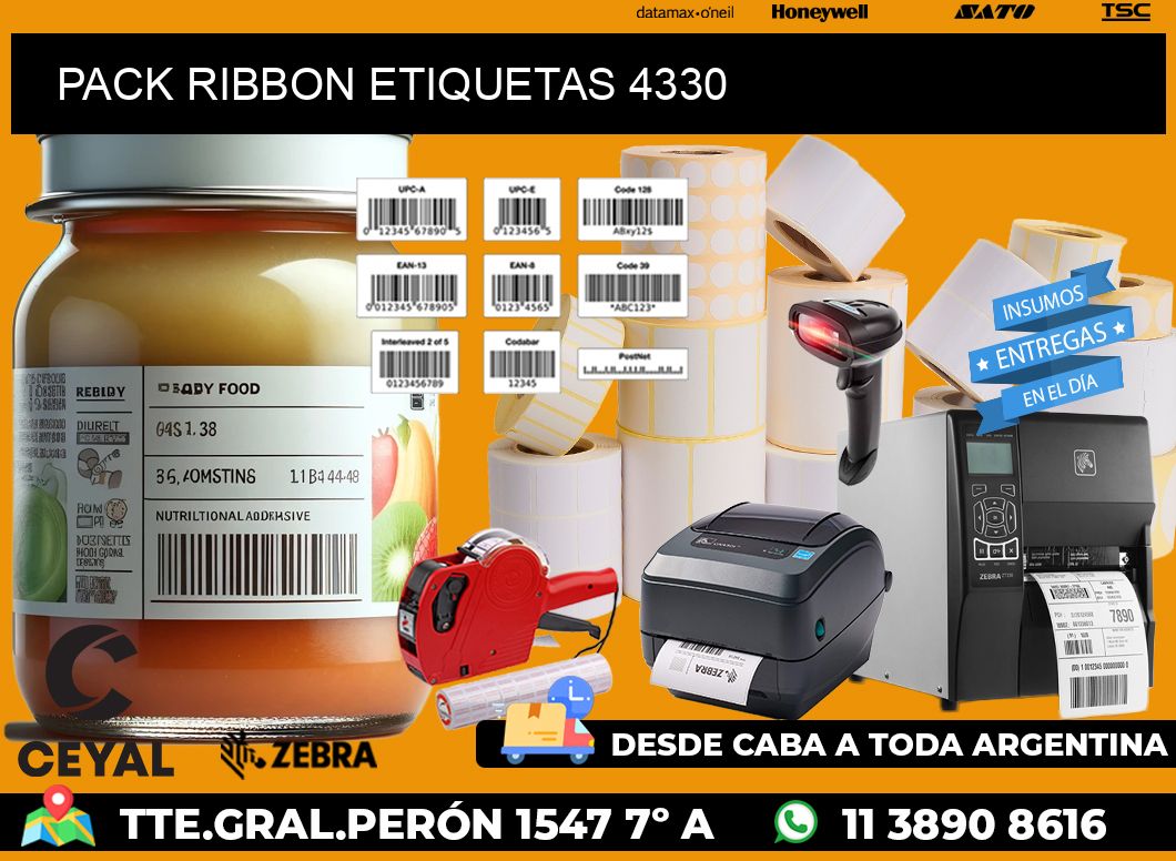 PACK RIBBON ETIQUETAS 4330