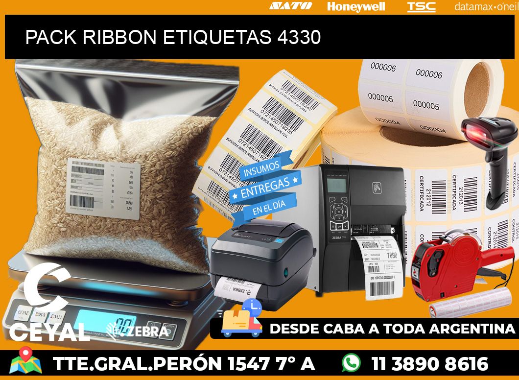 PACK RIBBON ETIQUETAS 4330