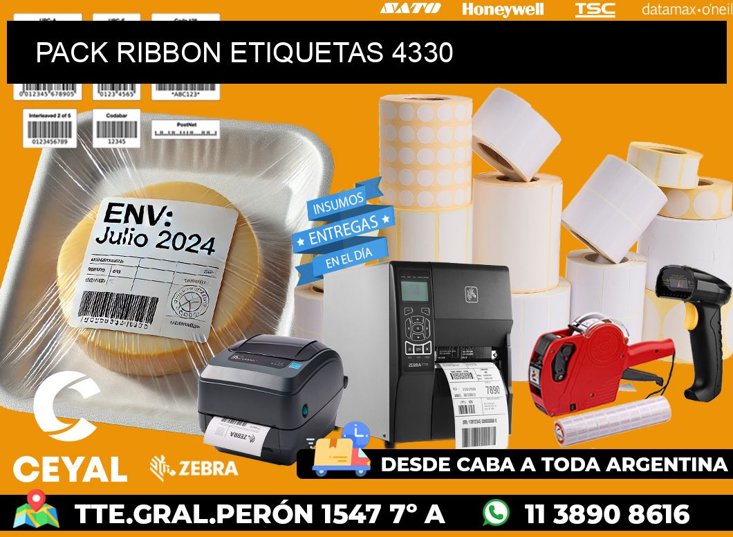 PACK RIBBON ETIQUETAS 4330