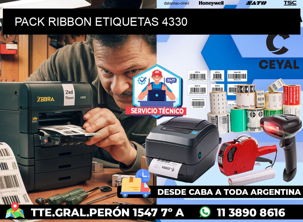 PACK RIBBON ETIQUETAS 4330