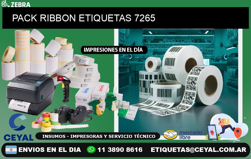 PACK RIBBON ETIQUETAS 7265