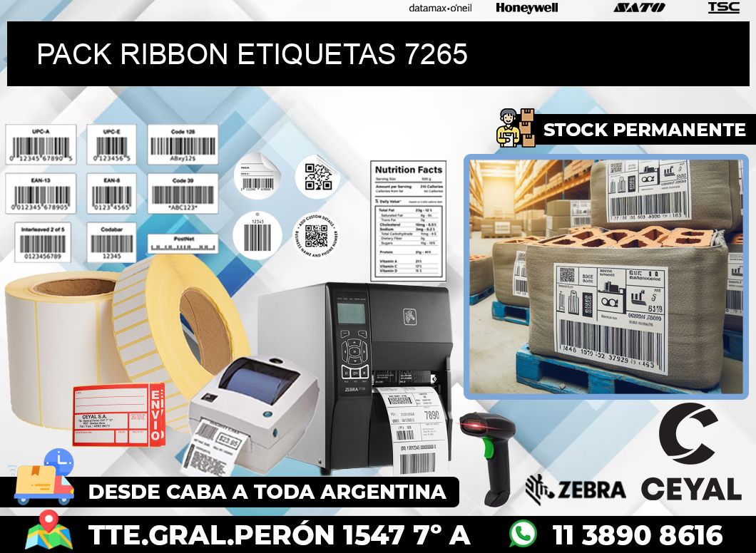 PACK RIBBON ETIQUETAS 7265