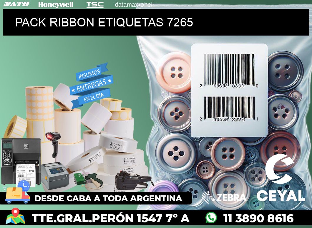 PACK RIBBON ETIQUETAS 7265