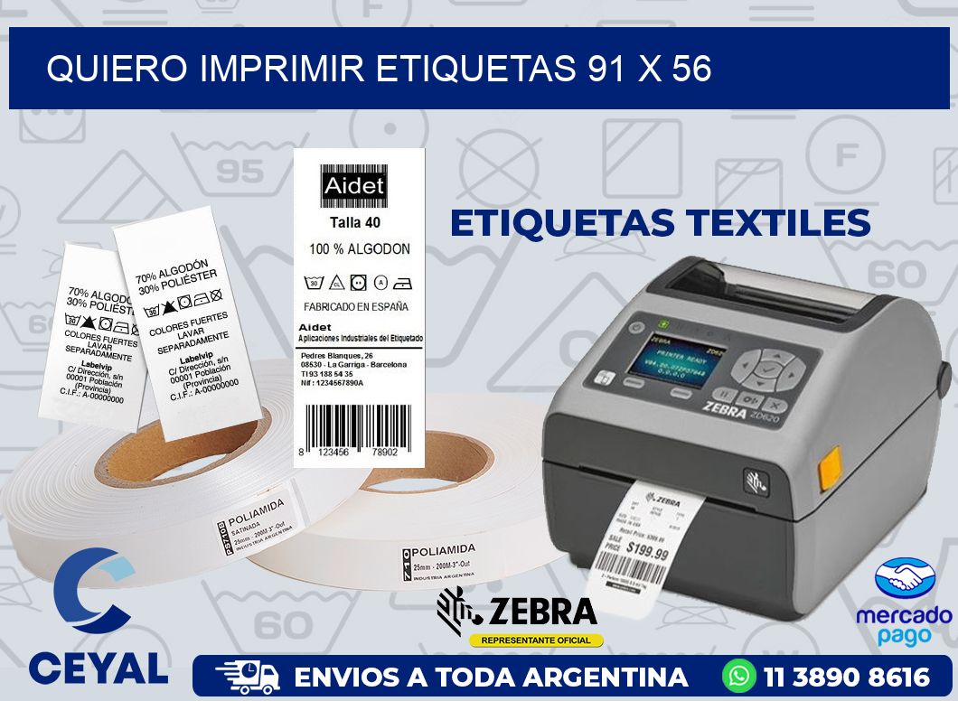 QUIERO IMPRIMIR ETIQUETAS 91 x 56