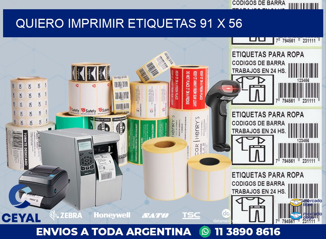 QUIERO IMPRIMIR ETIQUETAS 91 x 56