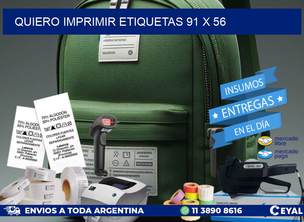 QUIERO IMPRIMIR ETIQUETAS 91 x 56