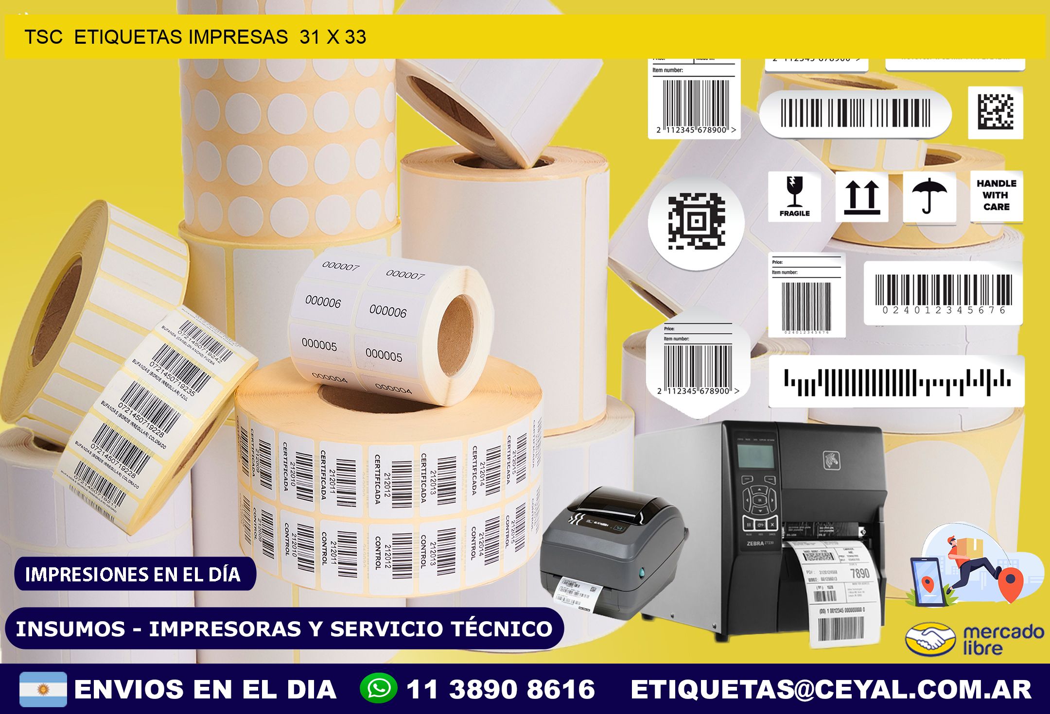 TSC  ETIQUETAS IMPRESAS  31 x 33