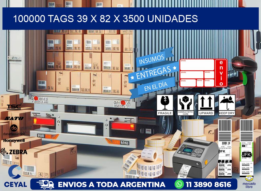 100000 TAGS 39 x 82 X 3500 UNIDADES